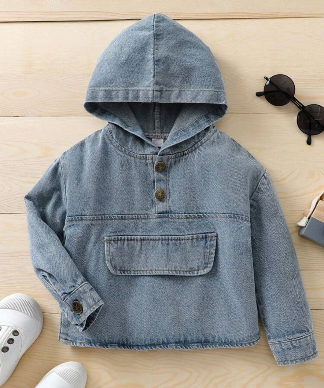 Denim Pocket Hoodie